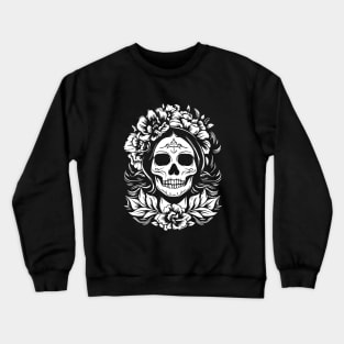 santa muerte tattoo design Crewneck Sweatshirt